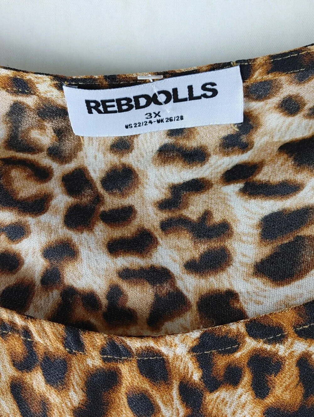 Rebdolls Womens 3X Leopard Print Bodycon Midi Dress Long Sleeve Plus Size